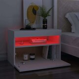 vidaXL noćni ormarić LED svjetla visoki sjaj bijeli 60x35x40 cm drvo | shoptok.hr