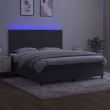  Box spring s madracem LED tamnosivi 160x200 cm baršun | shoptok.hr