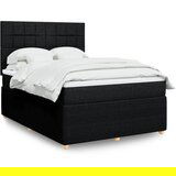 vidaXL Box spring posteljni z vzmetnico črn 140x190 cm blago | Shoptok.si