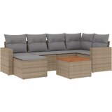 Maison Chic Seti vrtnega pohištva - Vrtna garnitura - Vrtni pohištvo set 7-delna z blazinami bež poli ratan, (21806066) | Shoptok.si
