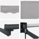vidaXL Manuelna uvlačiva tenda svijetlo siva 500x300 cm, Zamjenska tenda za okvir 5x3 m svijetlo siva | shoptok.hr