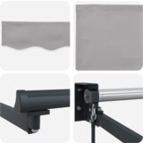 vidaXL ročna retraktibilna tenda svetlo siva 500x300 cm, tenda za zamenjavo tkanine za okvir 5x3 m svetlo siva | Shoptok.si