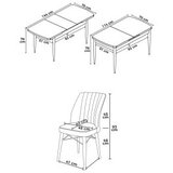 Hanah home Set Trpezarijski sto i 6 stolica Nef, Prljavo roza | Eponuda.ba
