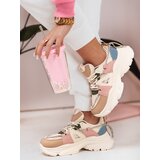 DStreet Sneakersy damskie na grubszej podeszwie NEWMOVE beżowe | shoptok.hr