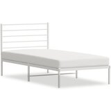 Maison Chic Kovinski Posteljni okvir - Enojna postelja - Postelja za odrasle z vzglavjem bel 80x200 cm, (21694541) | Shoptok.si