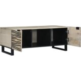 vidaXL Stolić za kavu s policom s pohranom s vratima Bijela, Crna 100 x 50 x 40 cm | shoptok.hr