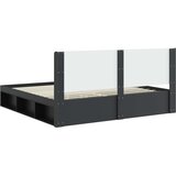  Krevetna konstrukcija s pohranom i uzglavljem Crna 200 x 200 cm | shoptok.hr
