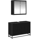  Set namještaja za kupaonicu 2 kom. Crni hrast 90 x 33 x 60 cm | Shoptok.si