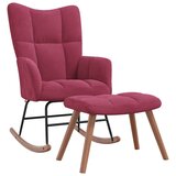 The Living Store Gugalni stol s stolčkom vinsko rdeč žamet - Gugalni Stol S Stolčkom, (21420598) | Shoptok.si