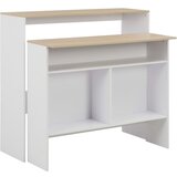  The Living Store Barska miza z 2 površinama bela in barva hrasta 130x40x120 cm - Barska Miza, (21449133) Cene