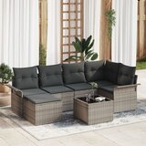 vidaXL 6 delna sedežna garnitura za vrt z blazinami črna poly rattan | Shoptok.si