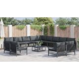 vidaXL Vrtna sedežna garnitura 14 pcs Antracitna Jeklo | Shoptok.si