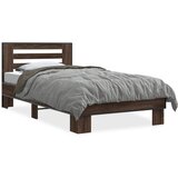 Furnova Posteljni okvir rjav hrast 90x200 cm inženirski les in kovina, (21939738) | Shoptok.si