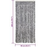  Zastor protiv insekata sivi i crno-bijeli 90 x 200 cm šenil | shoptok.hr