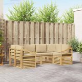 Sekcijska garnitura 6 pcs Bijela i bež 245 x 126,5 x 73 cm | shoptok.hr