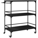  The Living Store Kuhinjski voziček črn 100,5x50x105 cm inženirski les - Kuhinjski Voziček, (21500165) | Shoptok.si