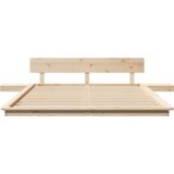 vidaXL Posteljni okvir z nočnimi omaricami 150x200cm iz trdnega lesa | Shoptok.si