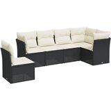  6-dijelni set vrtnih sofa s jastucima crni od poliratana | shoptok.hr