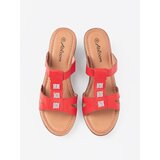 Shelvt Red women's wedge flip-flops | shoptok.hr