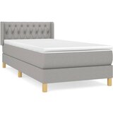 Maison Chic Box spring postelja - Vzmetna postelja z vzmetnico svetlo siva 90x200 cm blago SL1333, (21909488) | Shoptok.si