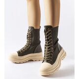 Gemre Dark green ankle boots light thick sole Vitto | Shoptok.si