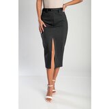 Fenzy Elegantno Midi Krilo S Pasom, Sivo Cene