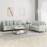 vidaXL 2-dijelni set sofa s jastucima svjetlosivi baršunasti Cijene