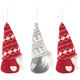  Set sjedećih patuljaka 3 kom. Crvena i siva 10 x 18 cm | shoptok.hr