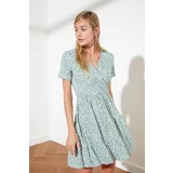 Trendyol Green V-Neck Knitted Dress