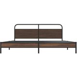 Metalni okvir kreveta bez madraca smeđa boja hrasta 193x203 cm | shoptok.hr
