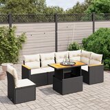 vidaXL 7-dijelni set vrtnih sofa od poliratana s jastucima crni | shoptok.hr