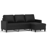  Trosjed s tabureom crni 180 cm od umjetne kože | shoptok.hr