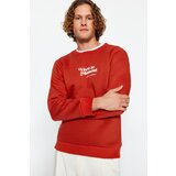Trendyol Tile Men Men's Regular / Regular fit Crew Neck Long Sleeved Fluffy Text Printed Sweatshirt. | shoptok.hr