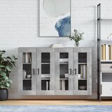 Maison Chic Stenska omarica - Zidna omarica 2 kosa betonsko siva inženirski les iu529, (22063606) | Shoptok.si