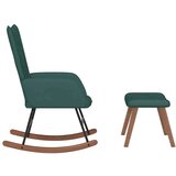  Stolica za ljuljanje s osloncem za noge tamnozelena baršunasta | shoptok.hr
