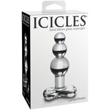Icicles No. 47 - stekleni analni dildo s trojnimi kroglicami (prosojen) | Shoptok.si