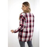 Kesi Women's checked shirt with long sleeves and pocket red | Shoptok.si