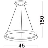Nova Luce Mat crna LED viseća svjetiljka aluminijska s mogućnosti zatamnjivanja sa sjenilom od akrilnog stakla ø 45 cm Ormi – | shoptok.hr