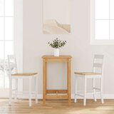vidaXL bar stools 2 kosa bele masivne lesene gume | Shoptok.si