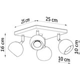 Nice Lamps Črno točkovno svetilo 25x25 cm Ollo – | Shoptok.si