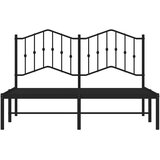  Metalni okvir za krevet s uzglavljem crni 150x200 cm | shoptok.hr