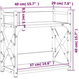  Stalak za pisač s 2 razine siva boja hrasta 40x20x40 cm drveni | shoptok.hr