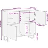 vidaXL Komoda 80 x 34 x 75 cm od masivnog drva manga | shoptok.hr