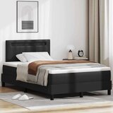 vidaXL Postelja z vzmetnico Črna 120x200 cm iz umetnega usnja | Shoptok.si