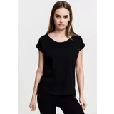 UC Ladies Women's T-shirt with a long back in the shape of Slub in black color