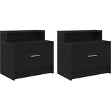  Noćni ormarići s ladicom 2 kom crni hrast 51x31x47 cm | Eponuda.com