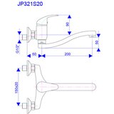 Rosan jednoručna slavina - baterija za sudoperu - lavabo, ovalni izliv 200mm - s perla JP321S20 rosan | ePonuda.com