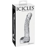 Icicles br. 61 - stakleni dildo sa testisima i penisom (proziran) | shoptok.hr