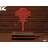 3D lampa jednobojna - slon ( A007 )