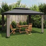 vidaXL Paviljon z dvojno streho antracit 3,94x2,96 m jeklo | Shoptok.si